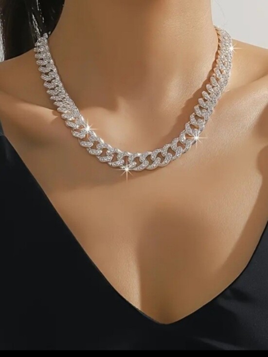 Source Unknown Jewelry - 925 Sterling Silver Cuban Link Chain Womens Necklace